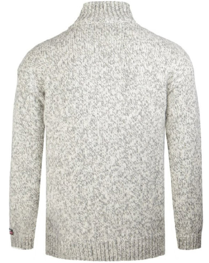 Noorse wollen trui  ecru/lichtgrijs