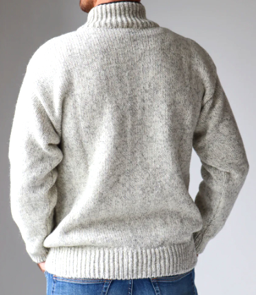 Wollen VEST ecru/grijs