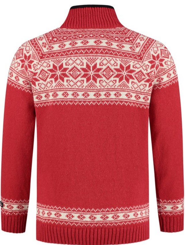 Noorse wollen trui  rood/wit